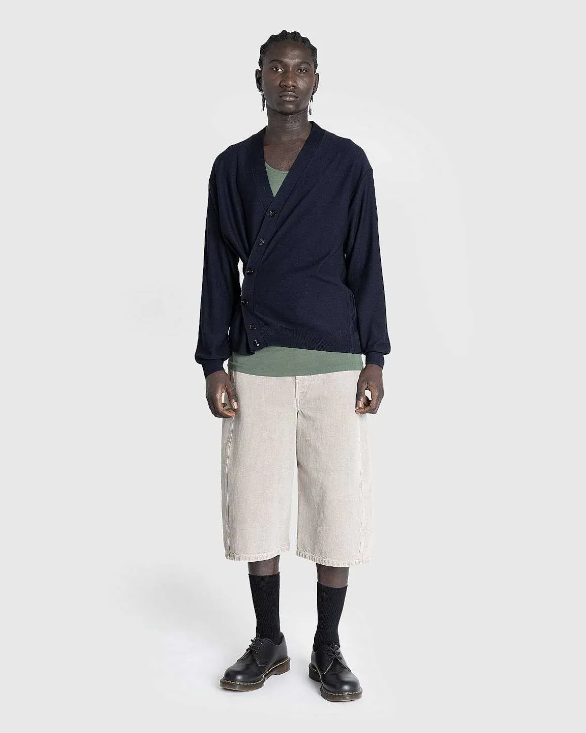 Afslappet Twisted Cardigan Dark Navy