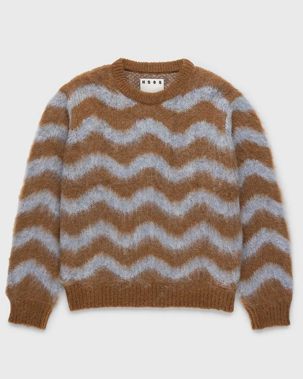 Alpaca Fuzzy Wave Sweater Lysebla/Brun