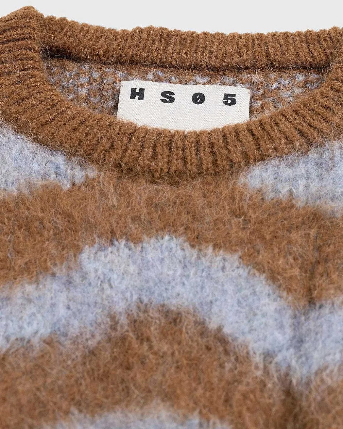 Alpaca Fuzzy Wave Sweater Lysebla/Brun