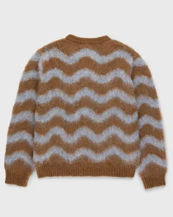 Alpaca Fuzzy Wave Sweater Lysebla/Brun