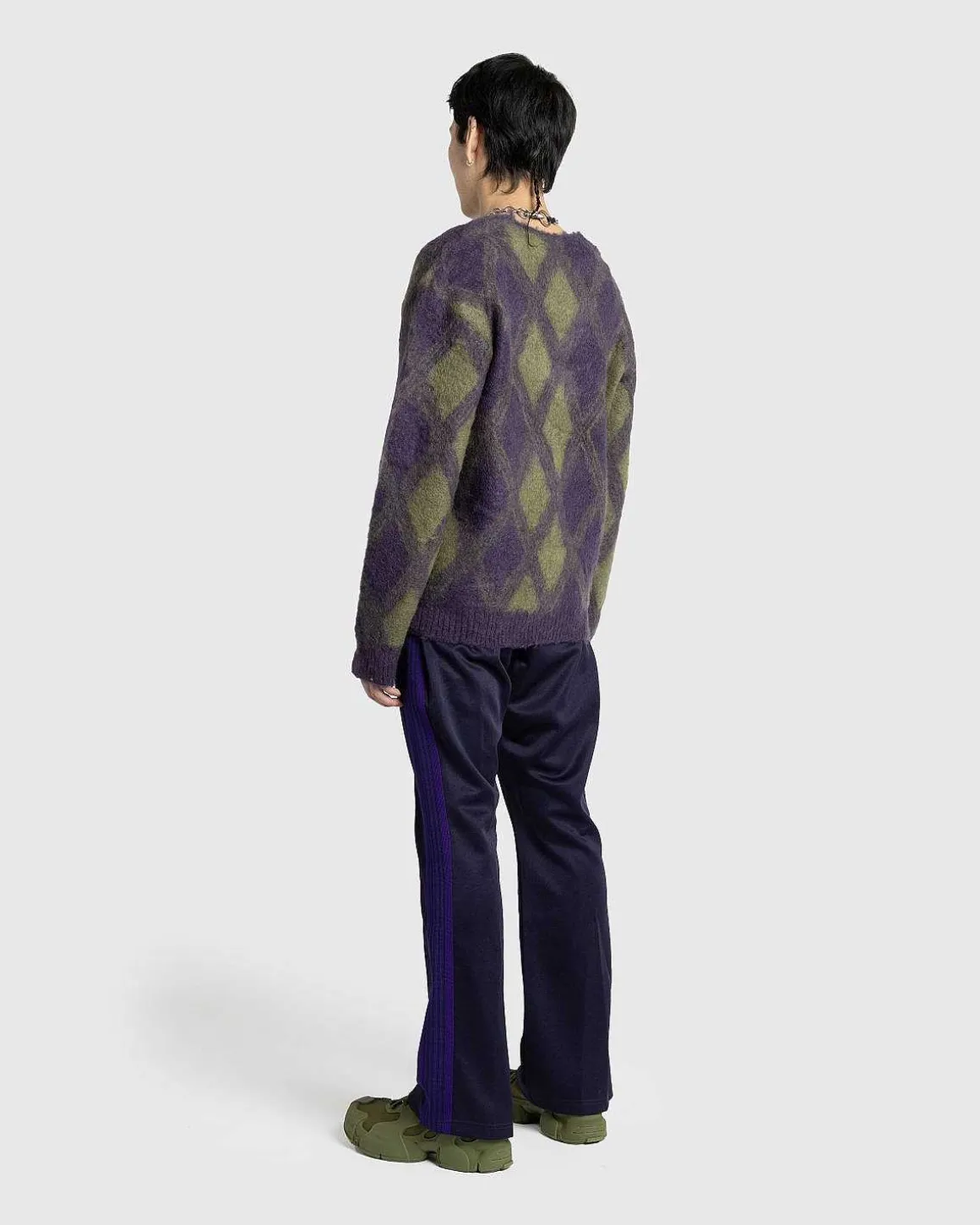Argyle Mohair Cardigan Lilla