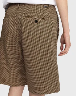 Banned Houndstooth Shorts Brun