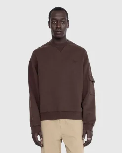 Basic Pigment Dye Pocket Crewneck Sweater Delicioso