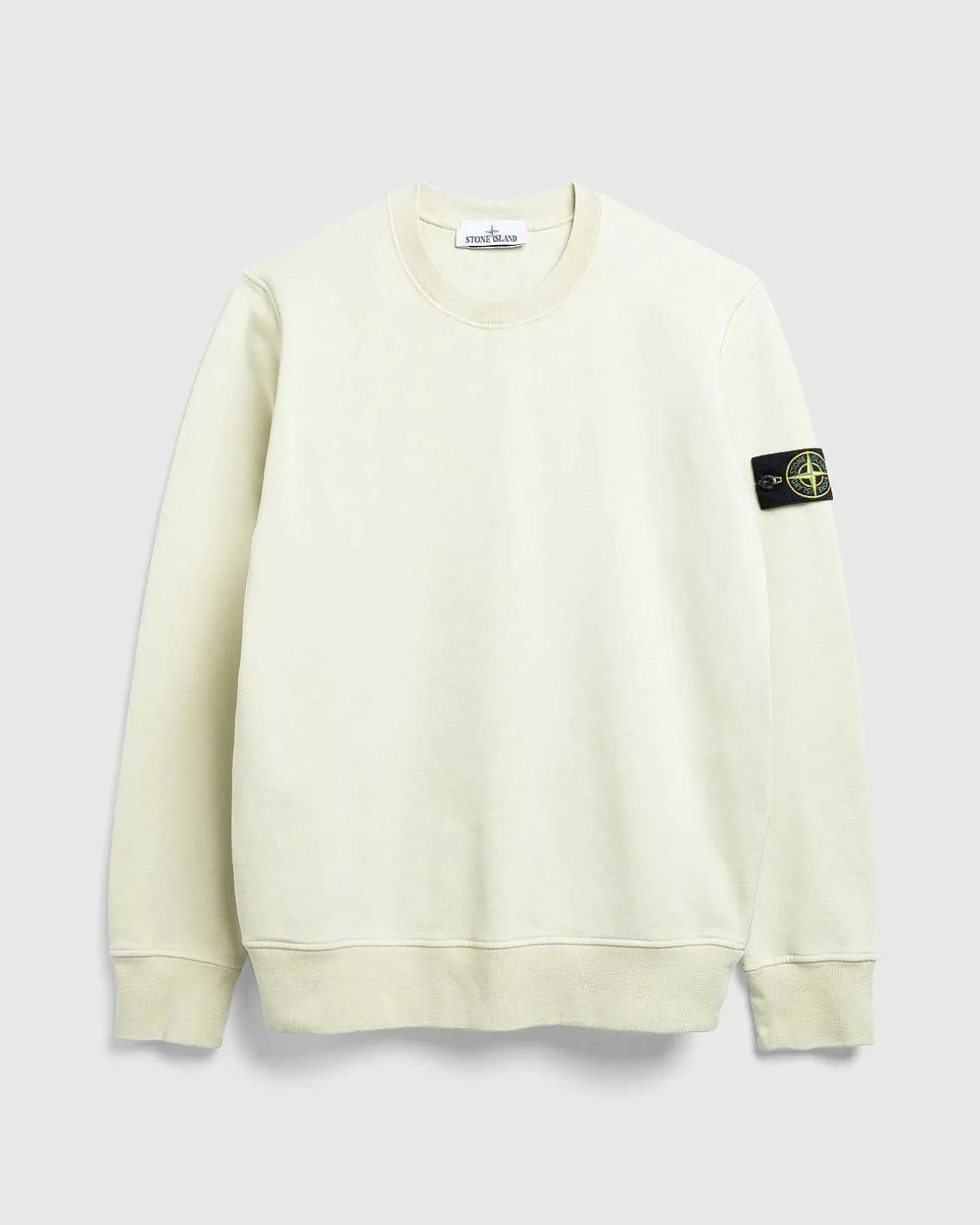 Beklaedningsfarvet Sweatshirt Med Rund Hals, Naturbeige
