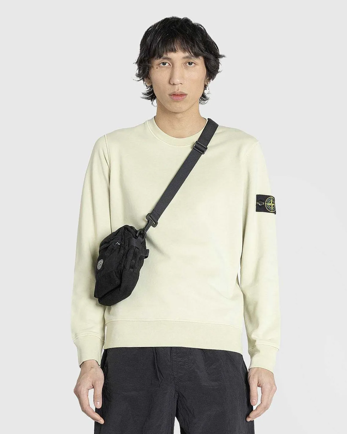Beklaedningsfarvet Sweatshirt Med Rund Hals, Naturbeige