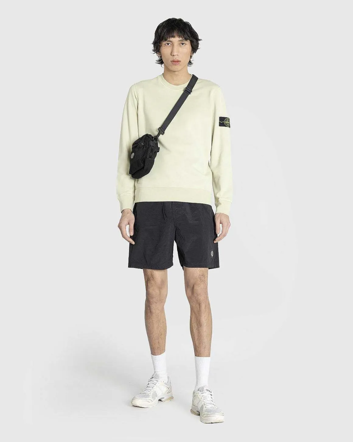 Beklaedningsfarvet Sweatshirt Med Rund Hals, Naturbeige