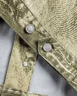 Bolget Denimjakke Gron/Multi