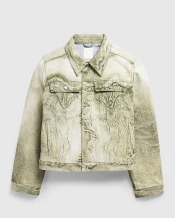 Bolget Denimjakke Gron/Multi