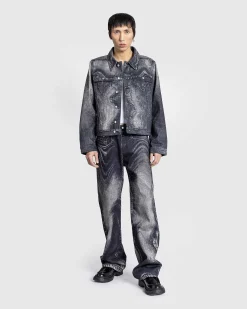 Bolget Denimjakke Sort/Gra