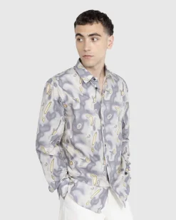 Bomuld Heat Map Print Skjorte Gra