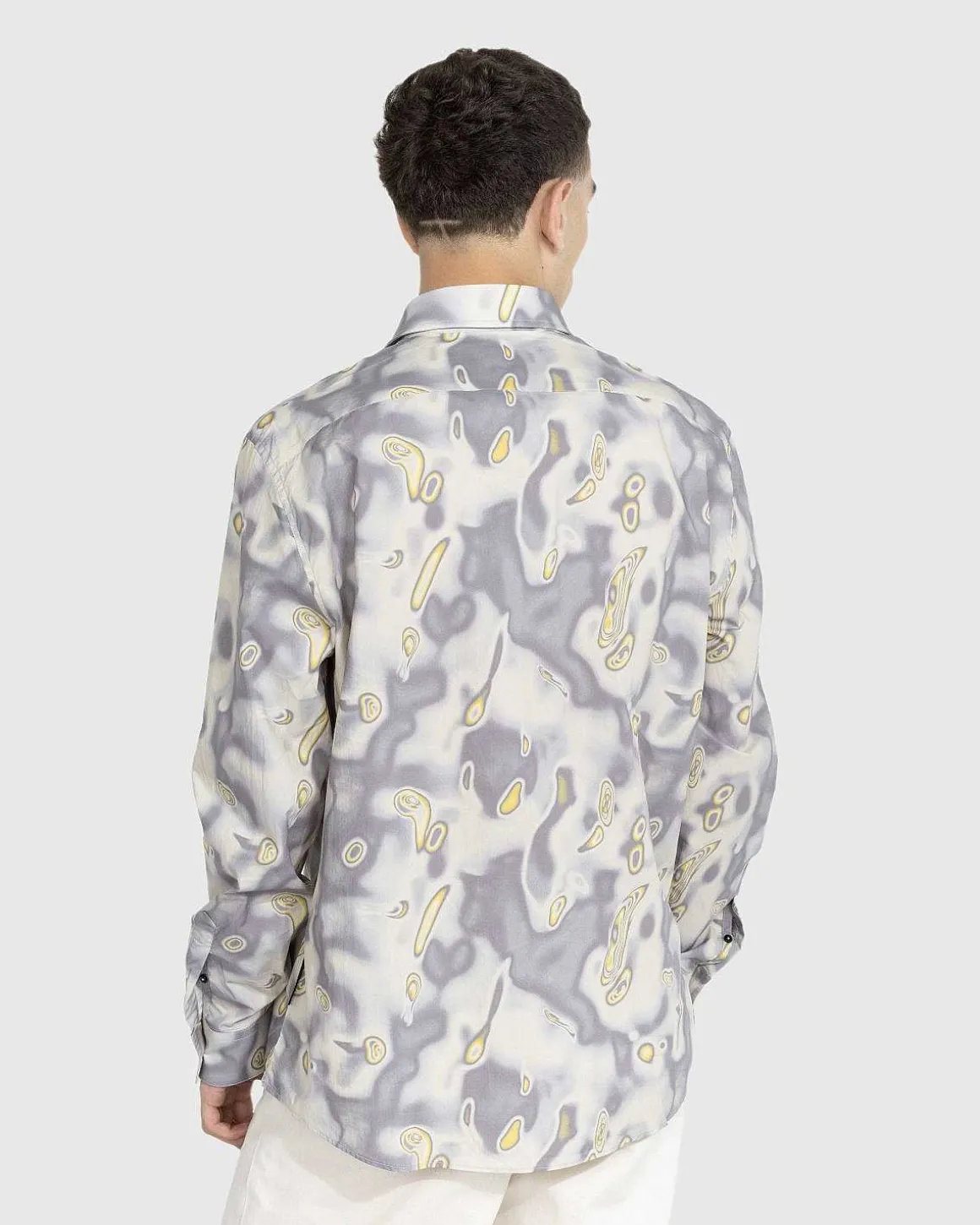 Bomuld Heat Map Print Skjorte Gra