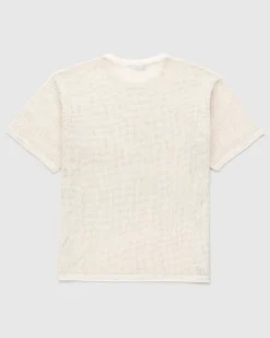 Bomuld Mesh Strik T-Shirt Beige