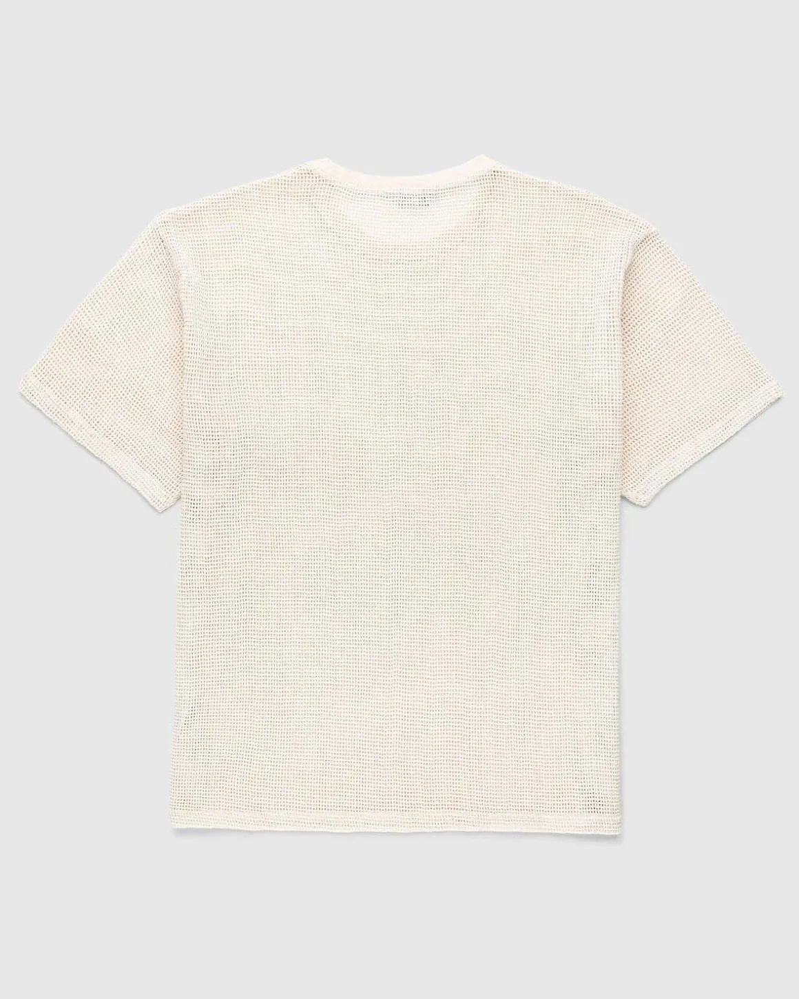 Bomuld Mesh Strik T-Shirt Beige