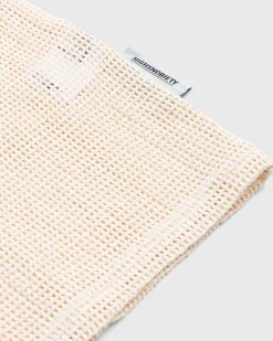 Bomuld Mesh Strik T-Shirt Beige