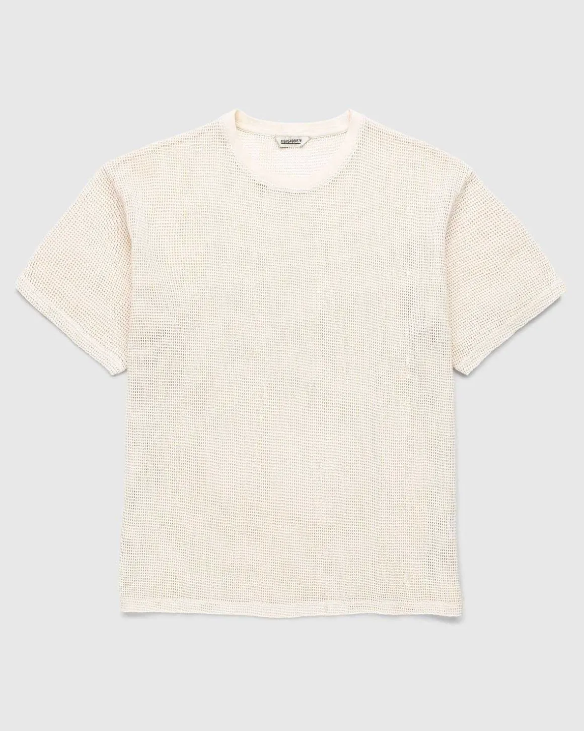 Bomuld Mesh Strik T-Shirt Beige