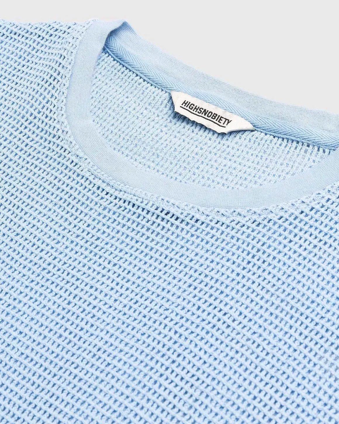 Bomuld Mesh Strik T-Shirt Bla