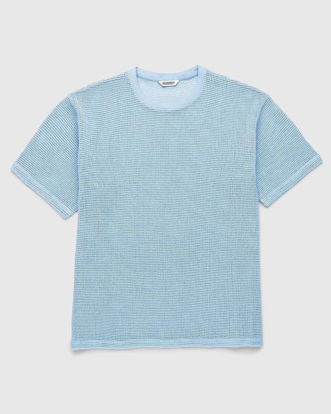 Bomuld Mesh Strik T-Shirt Bla