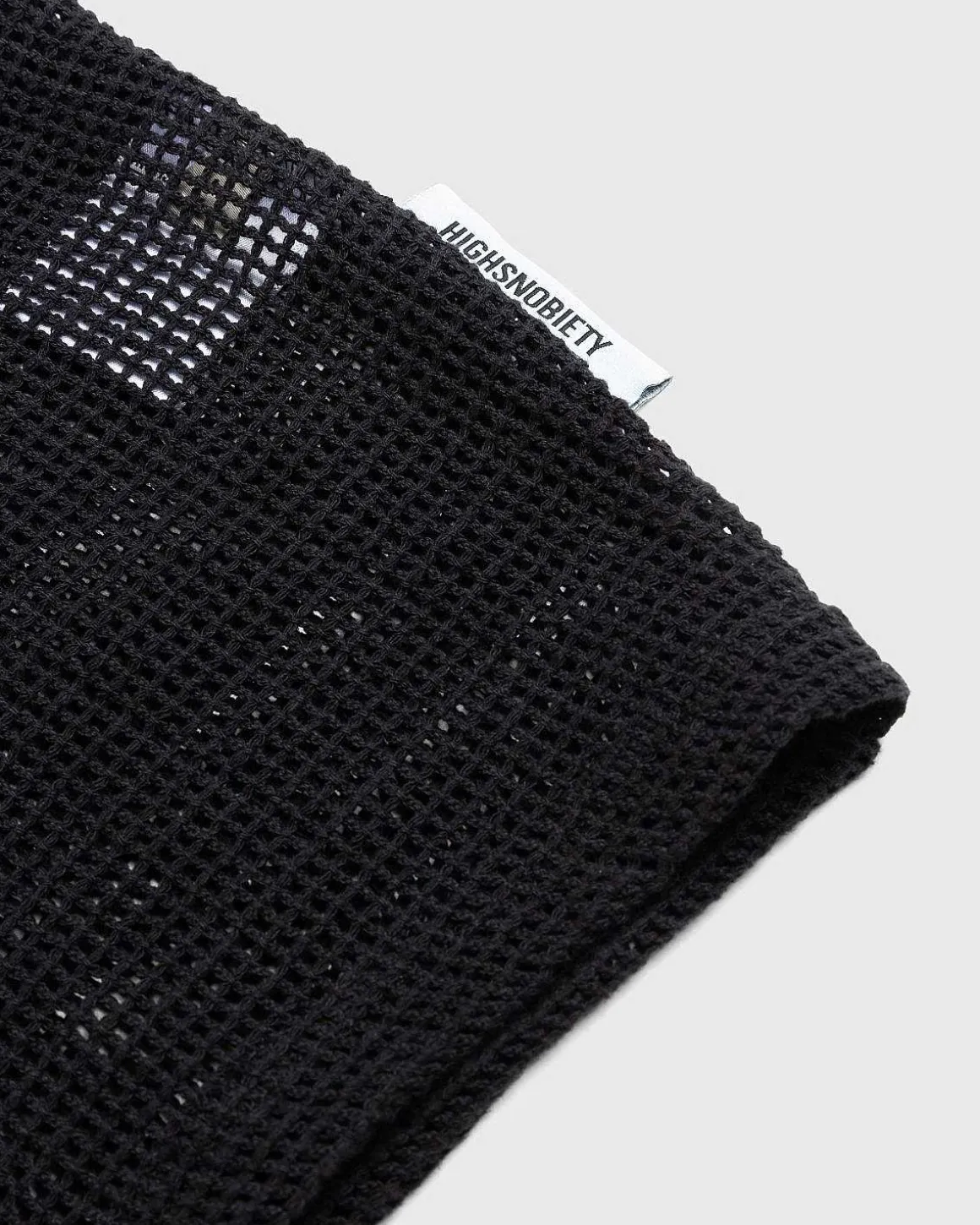 Bomuld Mesh Strik T-Shirt Sort