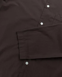 Bomuld Poplin Pyjamas Skjorte Kaffe