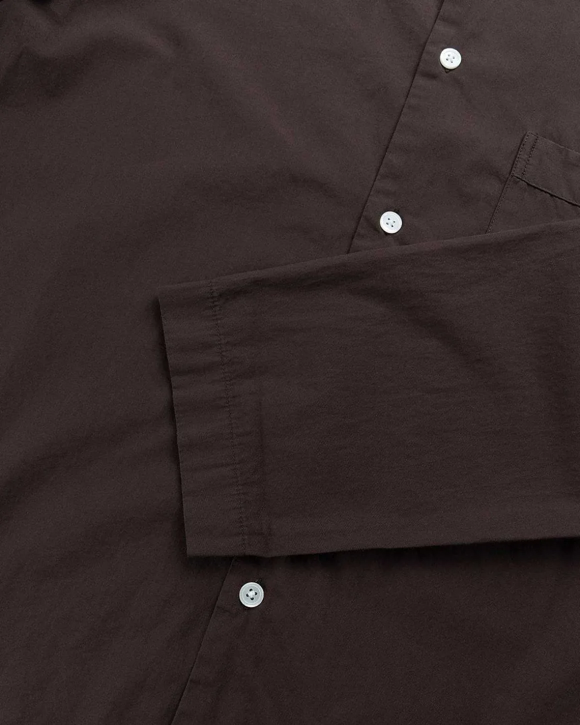 Bomuld Poplin Pyjamas Skjorte Kaffe