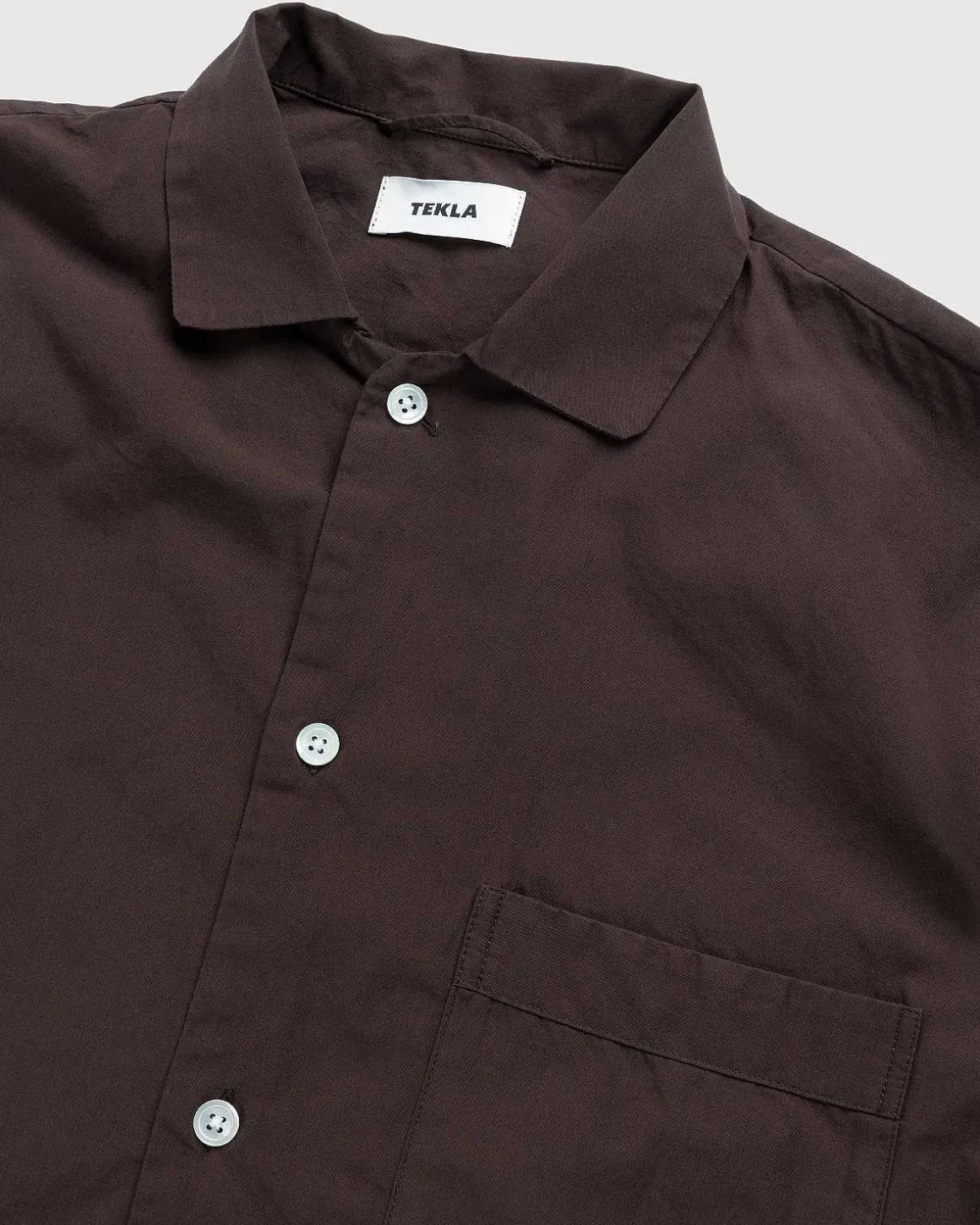 Bomuld Poplin Pyjamas Skjorte Kaffe