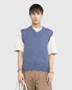 Bomuld V-Hals Vest Stal