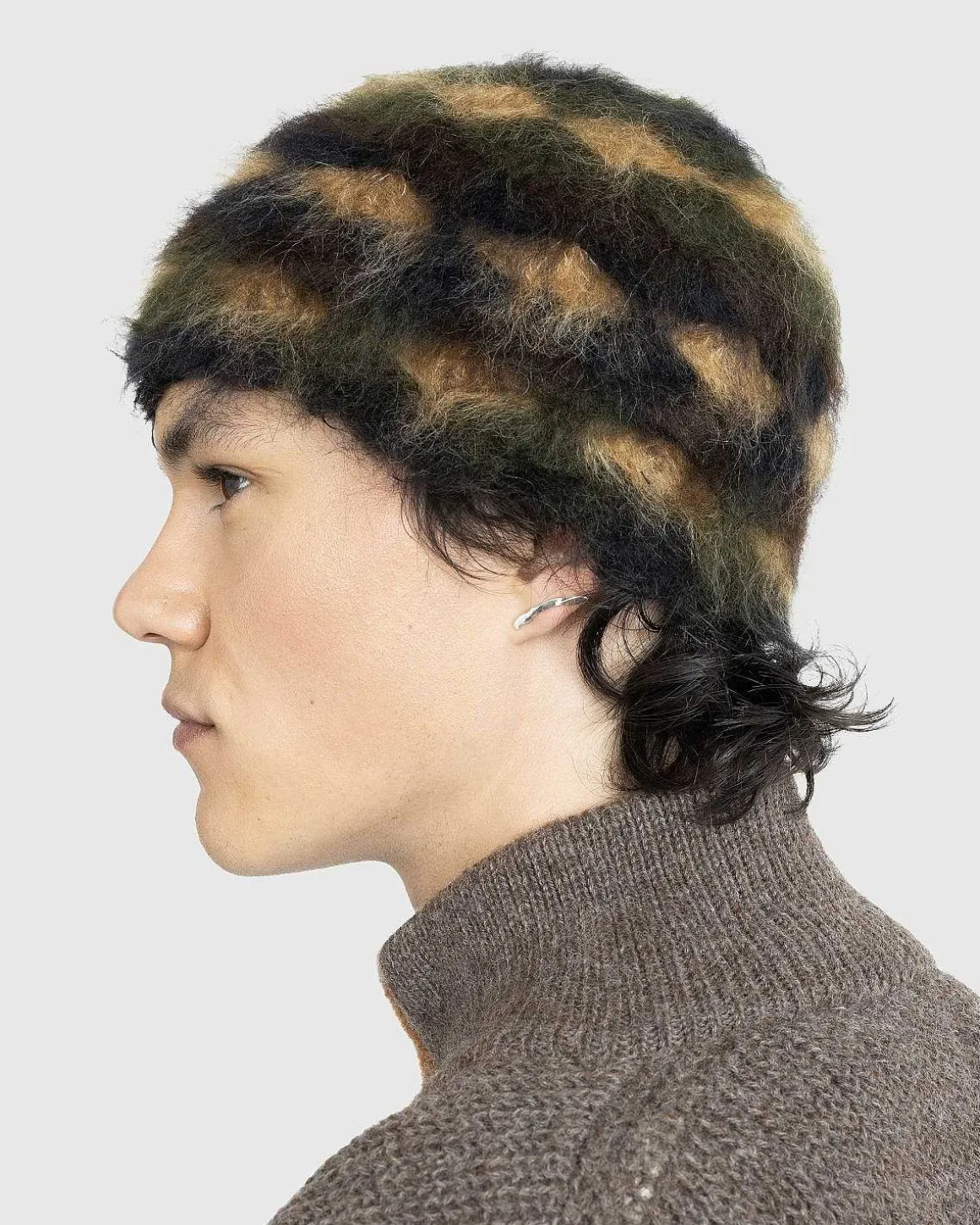 Borstet Mohair Muslingeskal Bucket Hat Forest Camo