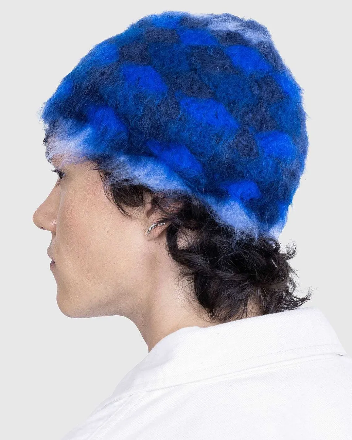 Borstet Mohair Muslingeskal Bucket Hat Merlin Blue