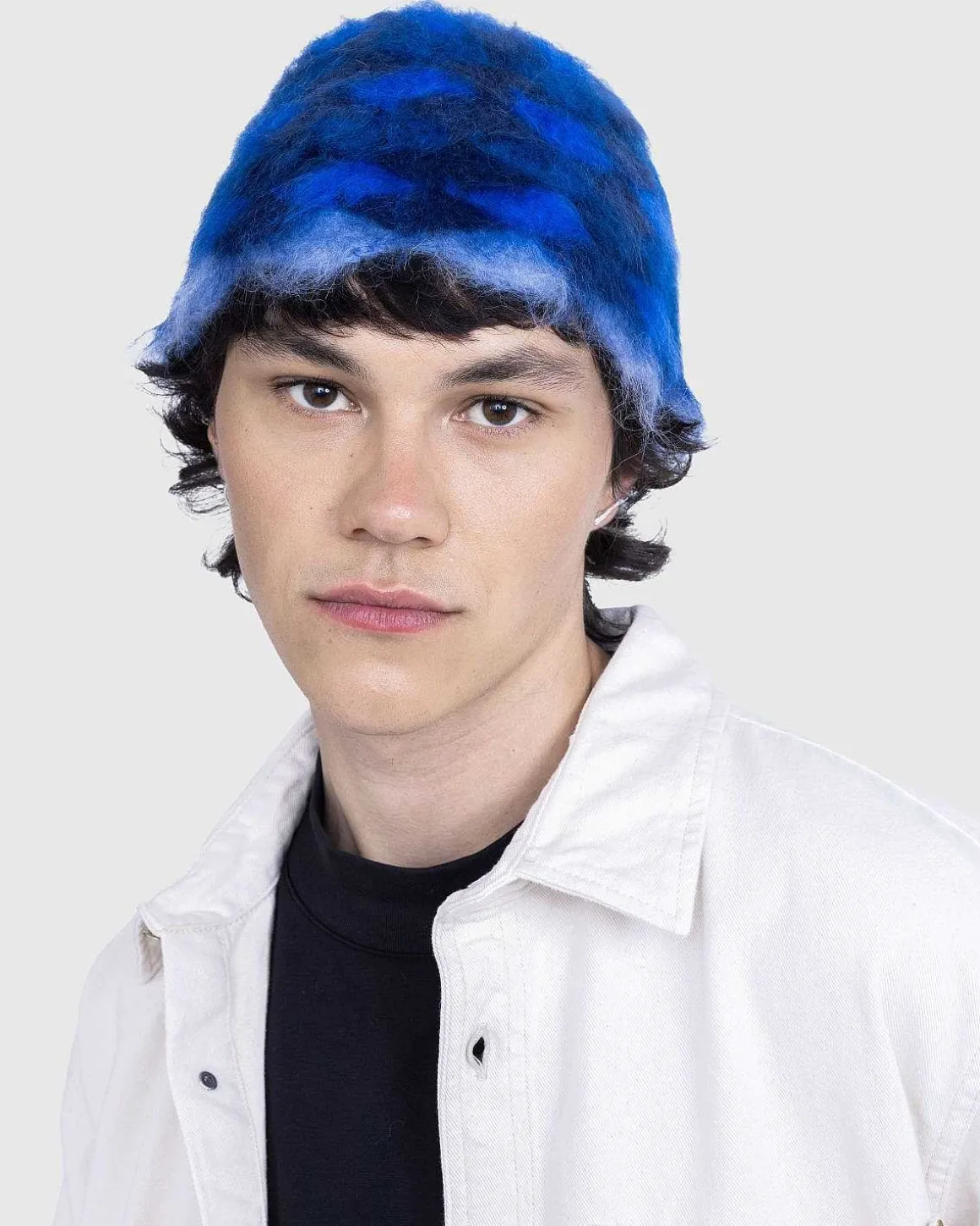 Borstet Mohair Muslingeskal Bucket Hat Merlin Blue