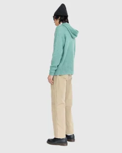 Borstet Mohair Strik Haettetroje Jade Gron