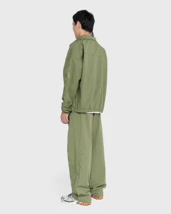 Borstet Nylon Trackpants Gron