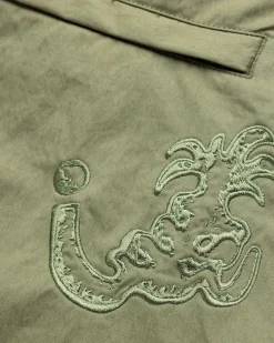 Borstet Nylon Trackpants Gron