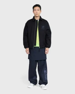 Borstet Nylon Trackpants Navy