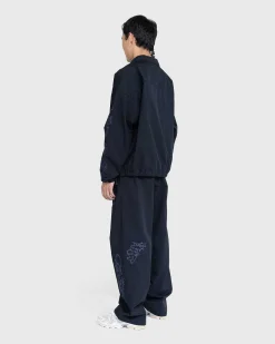 Borstet Nylon Trackpants Navy