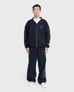 Borstet Nylon Traeningsjakke Navy