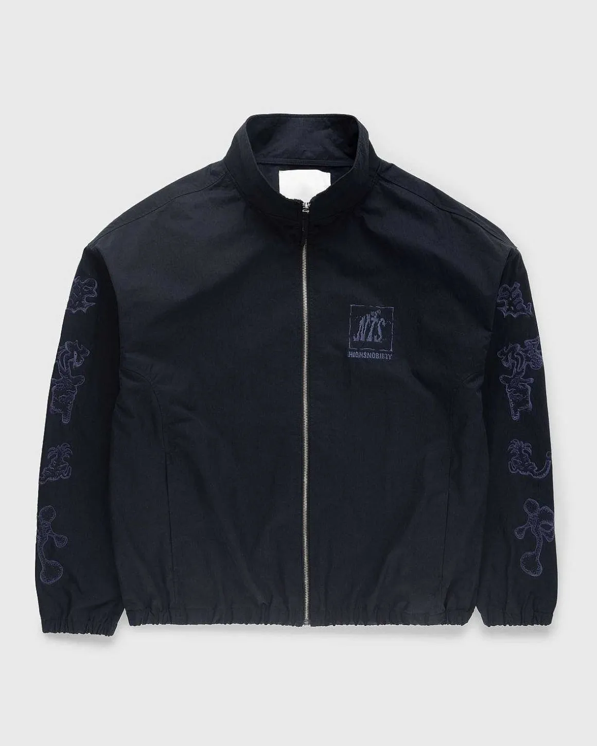 Borstet Nylon Traeningsjakke Navy
