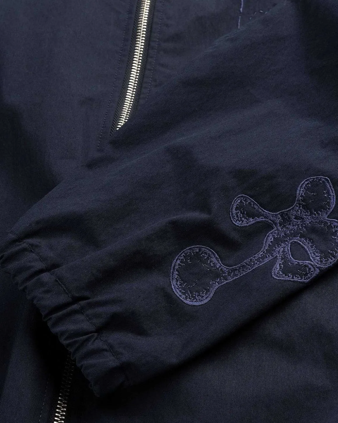 Borstet Nylon Traeningsjakke Navy