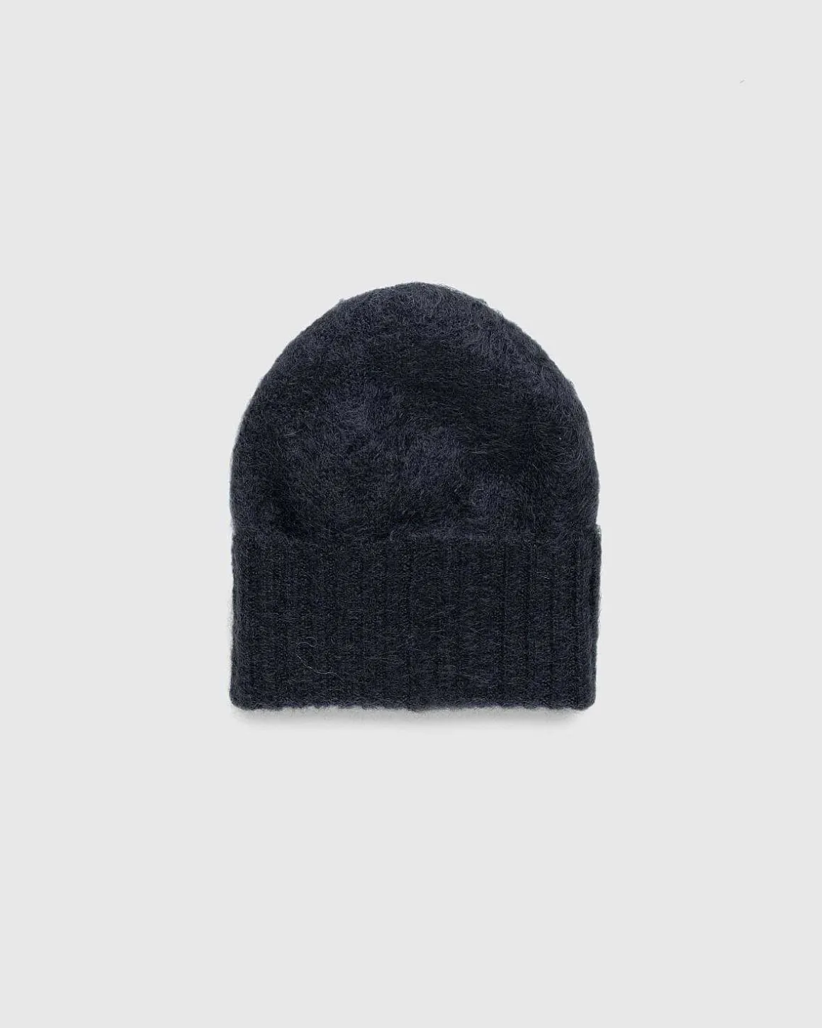Borstet Super Kid Mohair Beanie Sort