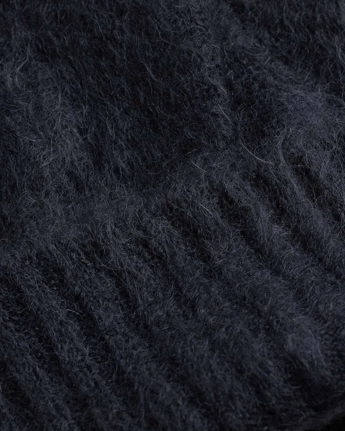 Borstet Super Kid Mohair Beanie Sort