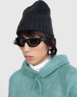 Borstet Super Kid Mohair Beanie Sort