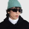 Borstet Super Kid Mohair Beanie Jade Gron