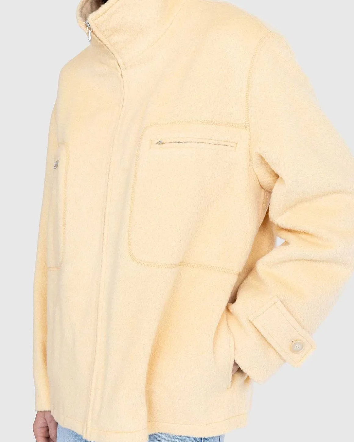 Borstet Suri Alpaca Mohair Blouson Gul