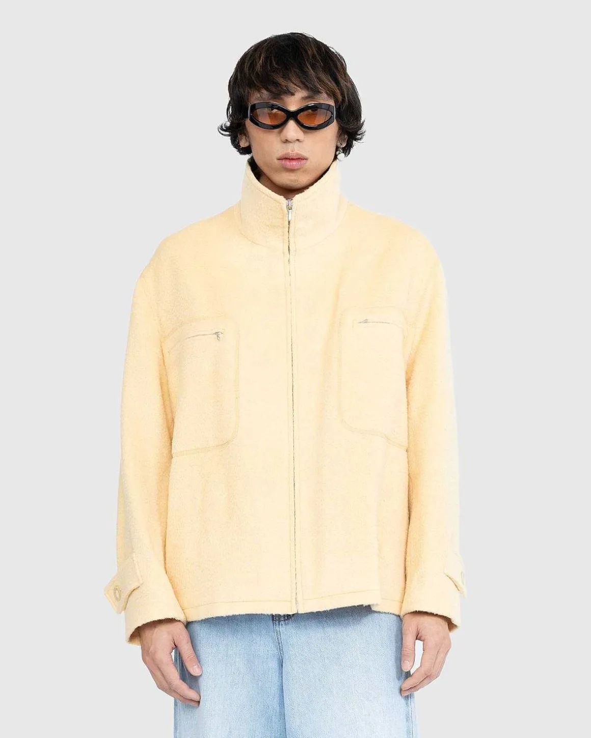 Borstet Suri Alpaca Mohair Blouson Gul