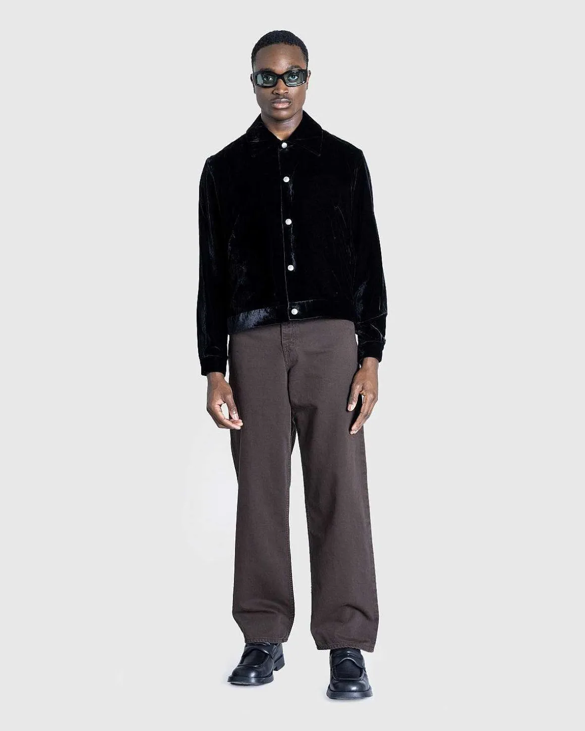 Bred Udskarne Jeans, Vasket Brun