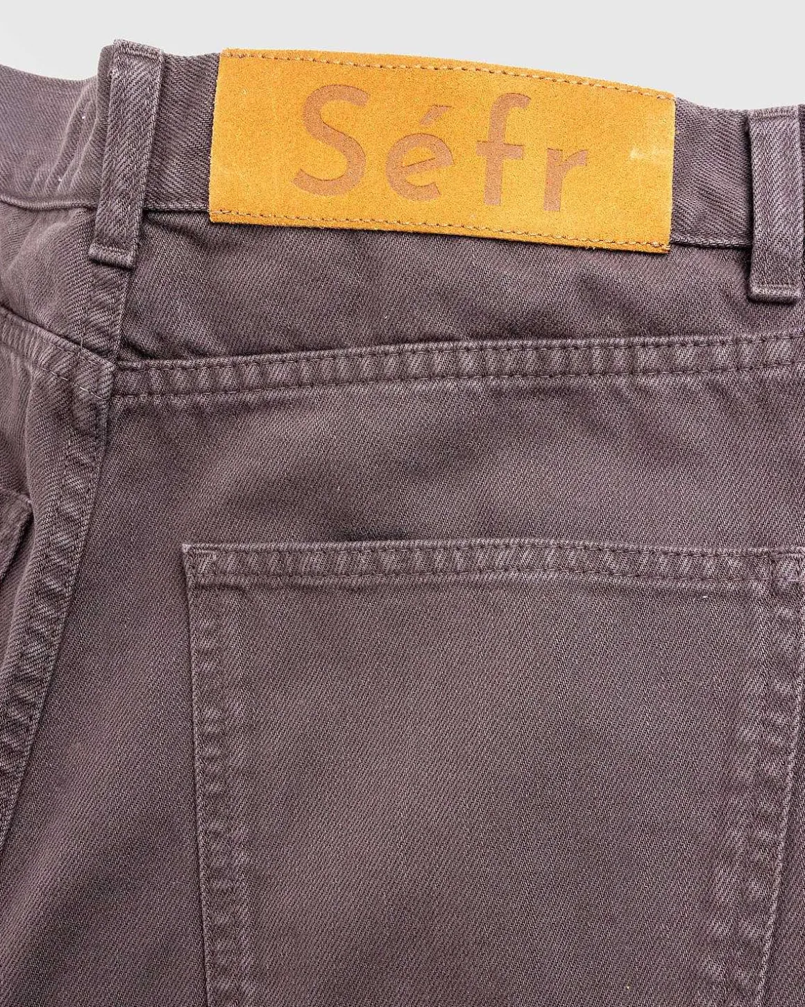 Bred Udskarne Jeans, Vasket Brun