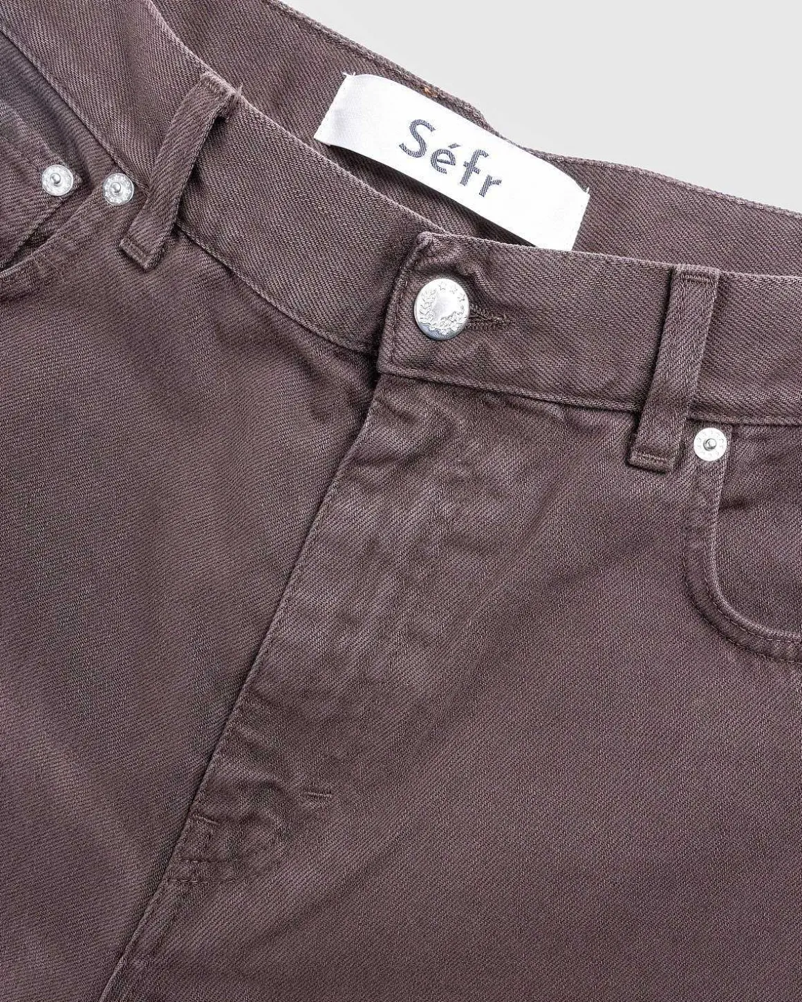 Bred Udskarne Jeans, Vasket Brun