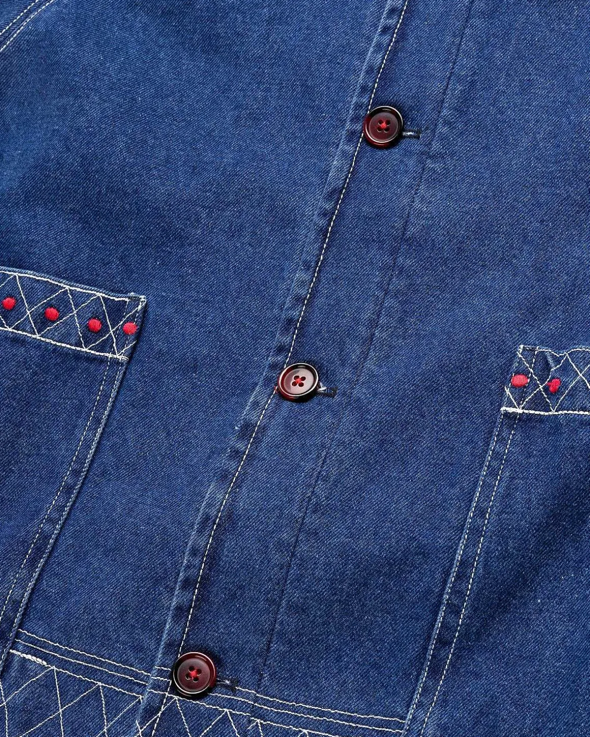 Broderet Denimjakke Indigo