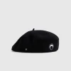 Broderet Fransk Baret Sort