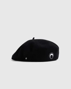 Broderet Fransk Baret Sort