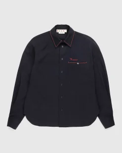 Broderet Virgin Wool Shirt Bla